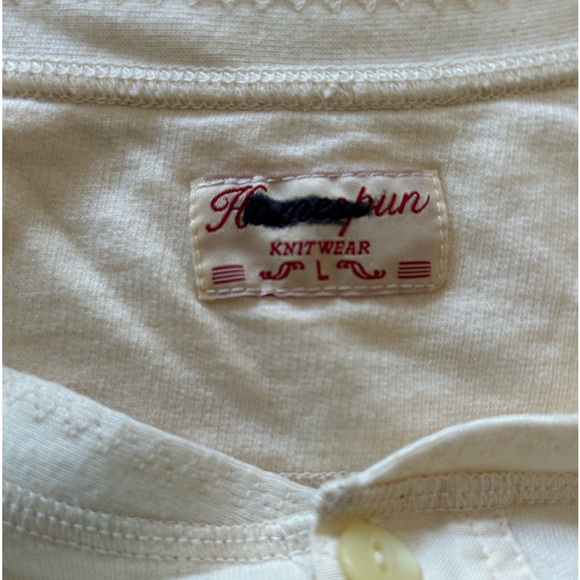 NWT J.Crew x Homespun Knitwear S/S Coalminer Henley in Natural Ivory, Slim Fit - Picture 4 of 4